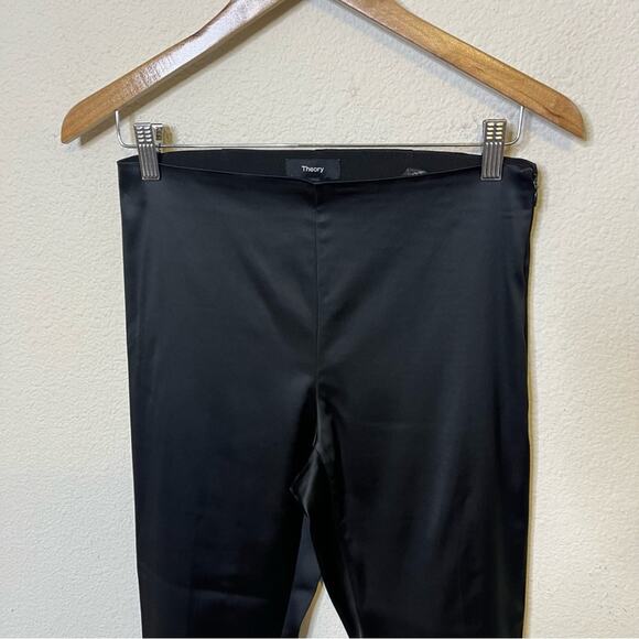 Theory Skinny Legging NP Clic Satin Leggings Black Womens Size 6 - Picture 3 of 7